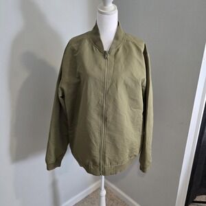 Levis Bomber Jacket Mens Large Olive Green Yellow Lined Flight Jacket